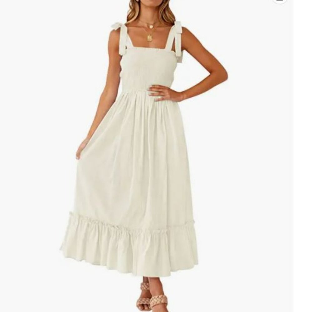 NWT ZESICA Boho Tie Strap Maxi Dress